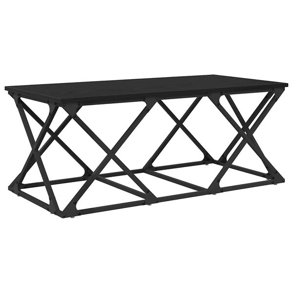 vidaXL Tavolino da salotto Rovere Nero 100 x 49 x 40 cm