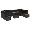 vidaXL Set Divano da Giardino 11 pz Nero polyrattan
