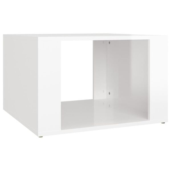 vidaXL Comodino Bianco Lucido 57x55x36 cm in Legno Multistrato