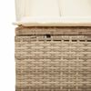 vidaXL Lettino Prendisole con Tetto e Tende Beige in Polyrattan
