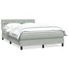 vidaXL Giroletto a Molle con Materasso Grigio Chiaro 160x220cm Velluto