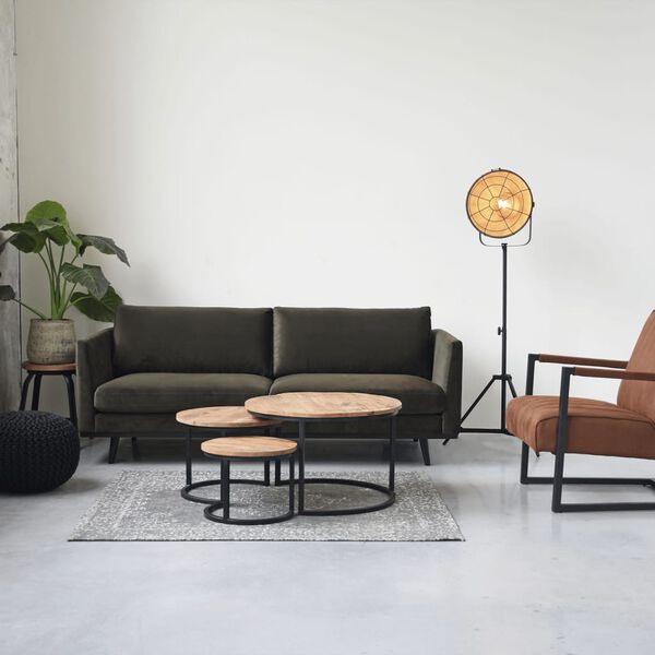 LABEL51 Sgabello Delhi 37x37x47 cm Nero