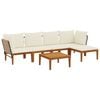 vidaXL 6 pz Legno massiccio di acacia e corda Naturale