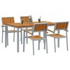 vidaXL Set da Pranzo per Giardino 5 pcs Grigio e marrone
