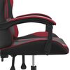 vidaXL Sedia da Gaming Girevole Nero e Rosso Vino in Similpelle