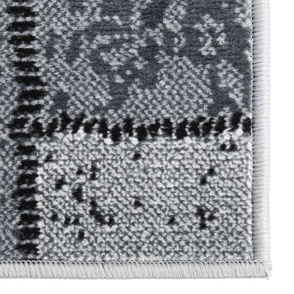 vidaXL Tappeto Lungo in BCF Grigio con Motivo a Blocchi 100x300 cm