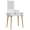 vidaXL Set Tavolo da Trucco FAUSKE 3 pz Bianco 76 x 50 x 143 cm