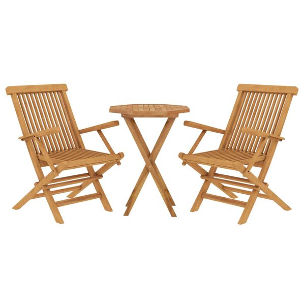 vidaXL Set da Pranzo per Giardino 3 pz in Legno Massello di Teak