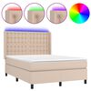 vidaXL Giroletto Molle Materasso e LED Cappuccino 140x200cm Similpelle