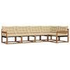 vidaXL Set di divani da esterno 5 pz Naturale e Beige
