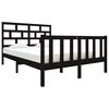 vidaXL Giroletto Nero in Legno Massello 135x190 cm Double