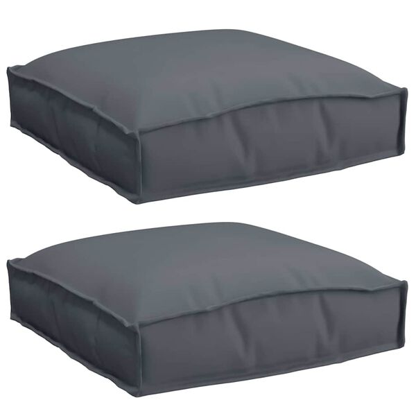 vidaXL Cuscino 2 pcs Antracite 40 x 40 x 8 cm Tessuto Oxford