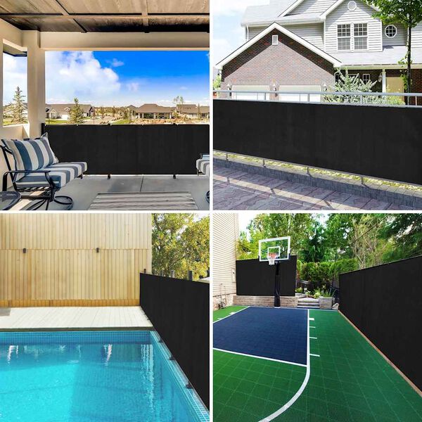 vidaXL Rete per Privacy Nera 1,5x10 m in HDPE 75 g/m&sup2;