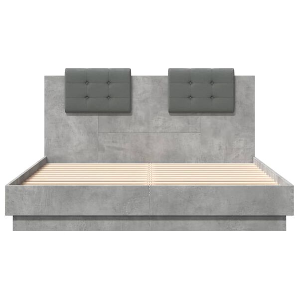 vidaXL Giroletto Testiera Grigio Cemento 150x200 cm Legno Multistrato