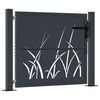 vidaXL Cancello da giardino antracite 100x75 cm in acciaio design erba