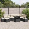 vidaXL Set Divano da Giardino 9 pcs Nero polyrattan