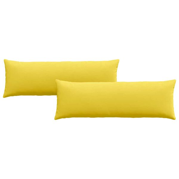 vidaXL Cuscini da Divano 2 pcs Giallo Chiaro 120 x 40 cm Tessuto