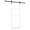 vidaXL Porta scorrevole 83 x 202 cm Legno massello di pino e vetro