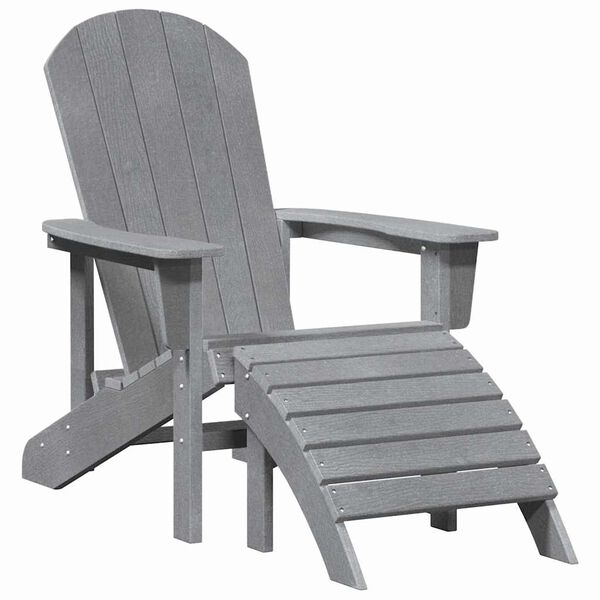 vidaXL Sedia Adirondack Grigio chiaro 82 x 74 x 92 cm HDPE