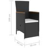 vidaXL Set da Pranzo da Giardino 5 pz con Cuscini in Polyrattan Nero