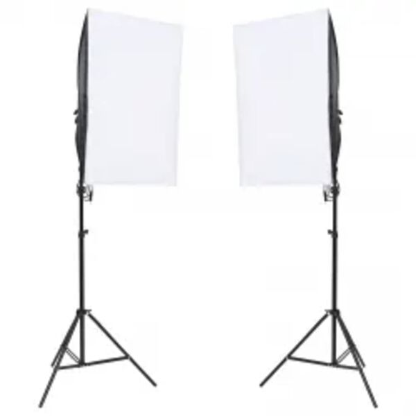 vidaXL Kit per Studio Fotografico con Set di Luci e Fondale