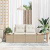 vidaXL Divano da giardino Beige 184 x 62 x 85cm polyrattan