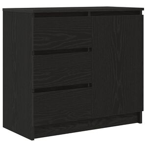 vidaXL Credenza con Cassetto Rovere Nero 71x35x65 cm Legno Multistrato