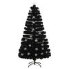 vidaXL Albero Natale con Fiocchi di Neve a LED Nero 120cm Fibra Ottica