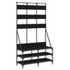 vidaXL Appendiabiti con Porta Scarpe Nero 100x40x184 cm