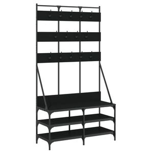 vidaXL Appendiabiti con Porta Scarpe Nero 100x40x184 cm