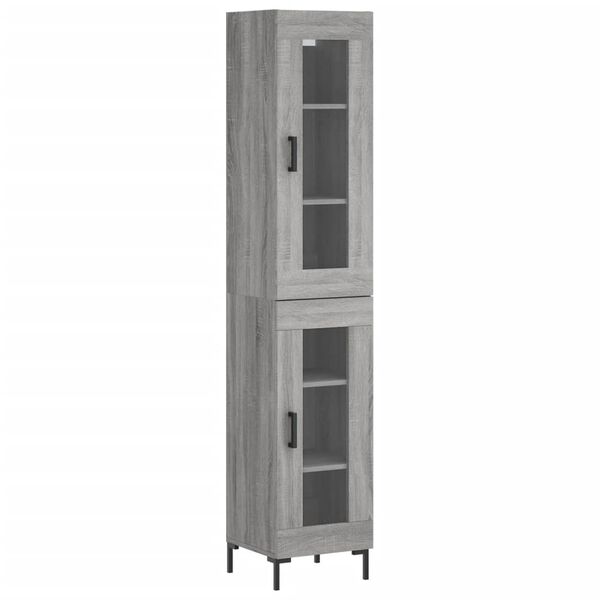vidaXL Credenza Grigio Sonoma 34,5x34x180 cm in Legno Multistrato