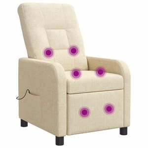 vidaXL Poltrona Massaggiante Crema Tessuto