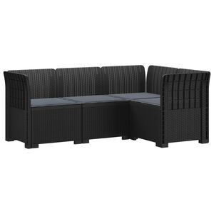 vidaXL Divano da Giardino 4 Posti con Cuscini Aspetto Rattan PP