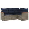 vidaXL Set Divani da Giardino 4 pz con Cuscini Grigio in Polyrattan