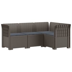 vidaXL Divano da Giardino 4 Posti con Cuscini Aspetto Rattan PP
