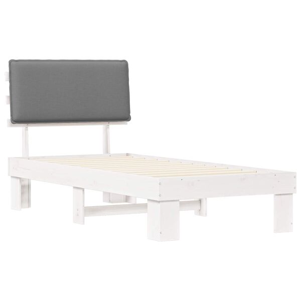 vidaXL Letto con Testiera Rivestita Grigio chiaro 100 x 200 cm