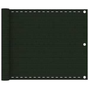 vidaXL Paravento per Balcone Verde Scuro 75x300 cm in HDPE