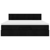 vidaXL Struttura Letto Pouf con Materasso Nero 160x200 cm in Tessuto
