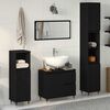 vidaXL Set di mobili per il bagno 3 pcs Rovere Nero 30 x 30 x 190 cm