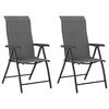 vidaXL Sedie Pieghevoli da Giardino 2 pz Grigie in Polyrattan