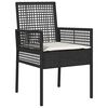 vidaXL Set da Pranzo per Giardino 5 pcs Nero polyrattan