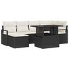 vidaXL Set Divano da Giardino 7 pz Nero e Crema polyrattan