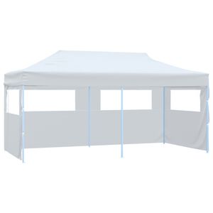 vidaXL Tenda Pieghevole Pop-Up con Pareti Laterali 3x6m Acciaio Bianco