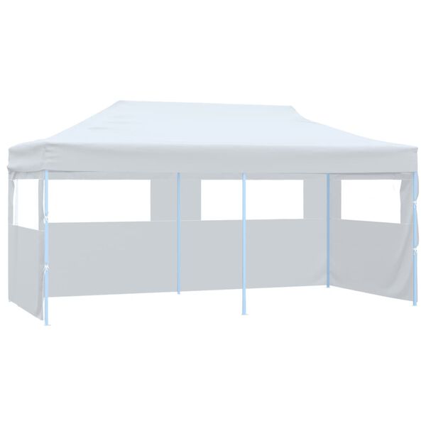vidaXL Tenda Pieghevole Pop-Up con Pareti Laterali 3x6m Acciaio Bianco