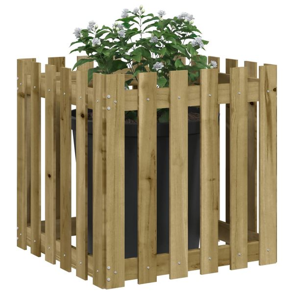 vidaXL Fioriera Giardino a Recinzione 60x60x60 cm in Pino Impregnato