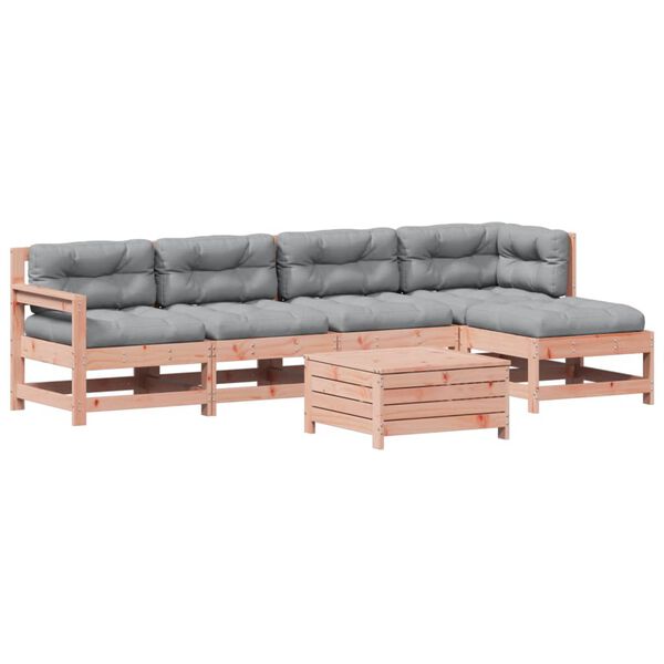 vidaXL Set Divani Giardino 6 pz con Cuscini Legno Massello di Douglas