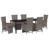 vidaXL Set da Pranzo per Giardino 7 pz Grigio polyrattan