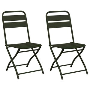 vidaXL Sedia Pieghevole da Giardino 2 pz Verde