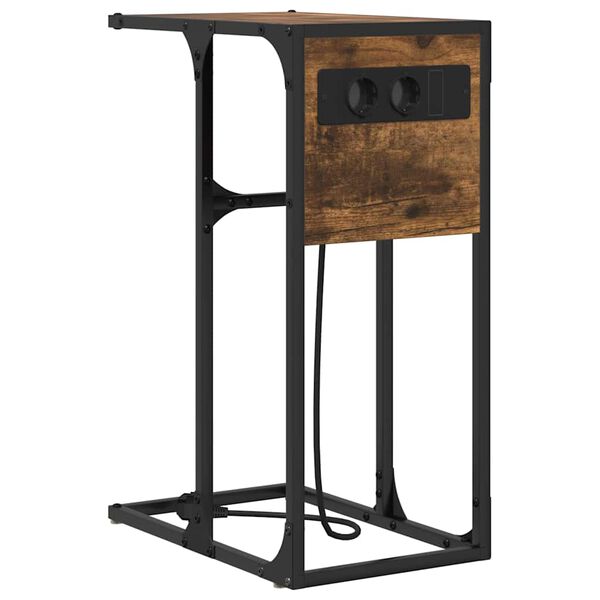 vidaXL Armadio da Notte Rovere fum&eacute; 41,5 x 26 x 60,5 cm