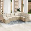 vidaXL Set di divani con cuscino Beige e Crema polyrattan